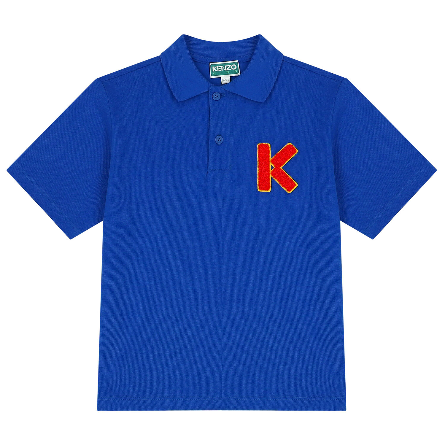 تيشيرت بولو أولاد بالشعار باللون الأزرق, 1, hi-res